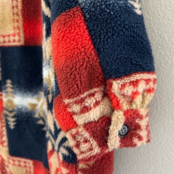 Anthropologie Pilcro Leopard Duster Jacket Sherpa Southwestern Country Boho Med - Picture 11 of 16